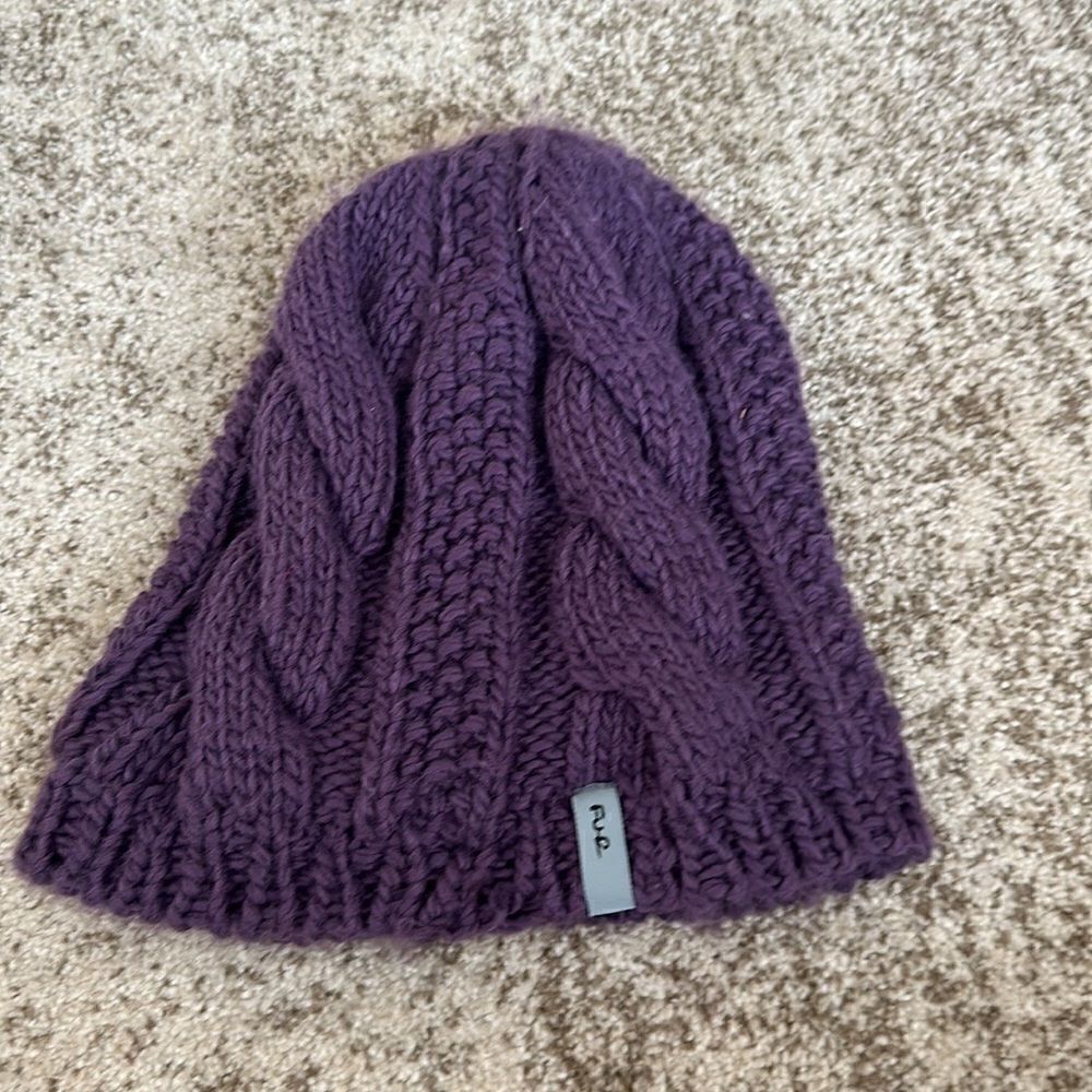 Fur Cable knit Hat O/S